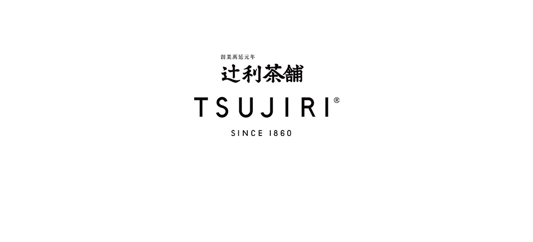 這是一張辻利茶舖的品牌標誌圖片，純白色背景中央為黑色字體，上方以日文標示創業萬延元年，中間為辻利茶舖的品牌名稱與 TSUJIRI 英文商標，下方則標註品牌創立年份 SINCE 1860。