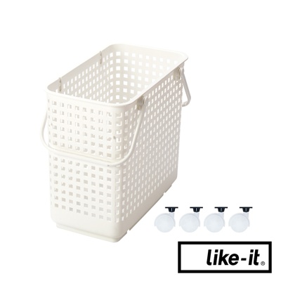 夾縫疊疊附輪洗衣收納籃-L