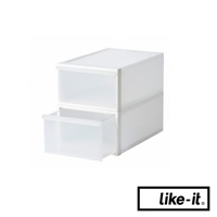 可堆疊抽屜式收納箱 M 2入 (共2色)