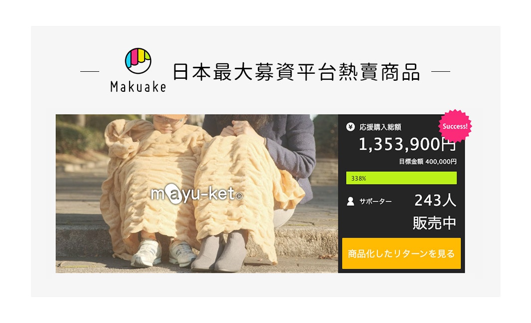 兩位人士裹著淺黃色、帶有波浪細絨紋理的毯子，毯子材質柔軟，適合室內外使用。