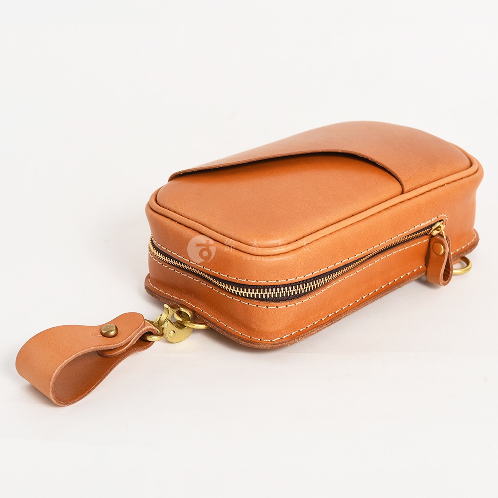 日本製 HERZ Latigo 軟皮革棕色兩用斜背包