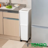 UNEED系列雙層雙用型分類附輪垃圾桶36L