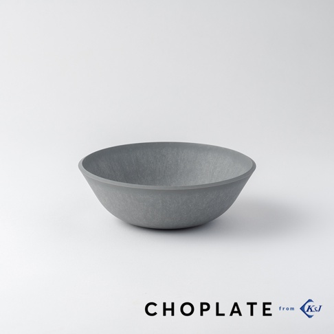 CHOPLATE BOWL沙拉碗，灰色，碗身帶有細微紋理，底部為圓形，碗口略寬。