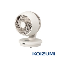 鵝頸颶風智能循環扇 KCF-G541，米白色，具有可調節的鵝頸設計、圓形風扇網罩和底座上的控制面板。