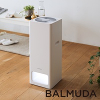 The Pure 空氣清淨機，白色方形機身，頂部有圓形出風口，正面下方有發光方形進氣口，兩側有提把。