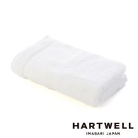 一條折疊的白色毛巾，觸感柔軟，質地蓬鬆，邊緣有細緻的滾邊，整體呈現簡潔優雅的風格。