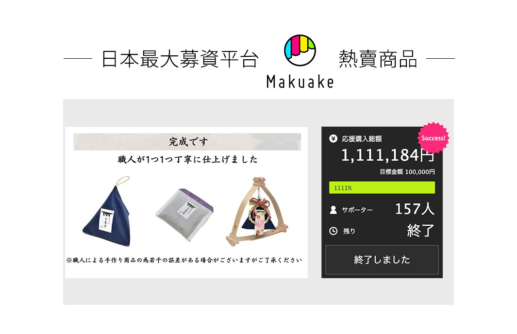 日本最大募資平台「Makuake」熱賣商品
