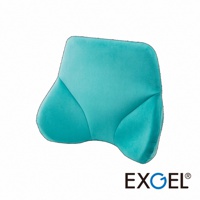 THE OWL BackCushion Highest 貓頭鷹進階款背墊，此款為青綠色，採柔軟絨布材質，具流線型支撐設計，能貼合腰部曲線，提供舒適的背部支撐。