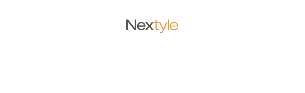 Nextyle 品牌標誌，左側的 Next 為灰色粗體字，右側的 tyle 為橘色粗體字，呈現簡約的設計風格。