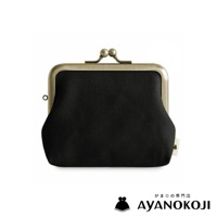 京都職人手作 AYANOKOJI 黑色純棉帆布 3.5 吋口金零錢包