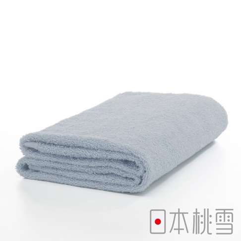淺灰色精梳棉飯店浴巾，質地柔軟，觸感細緻，展開後呈現長方形，部分區域有明顯的毛圈紋理。