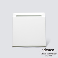 白色方磚家用垃圾桶，8.5公升容量，頂部有長方形開口，材質為塑膠，設計簡潔現代。