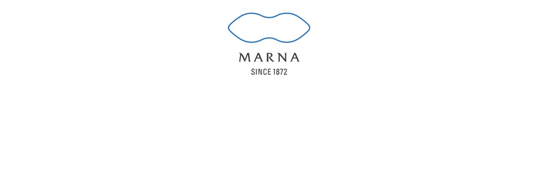 MARNA 品牌標誌，包含藍色線條勾勒的唇形圖案，下方為品牌名稱 MARNA 和 Since 1872。