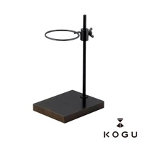 KOGU 珈琲考具製，黑色金屬材質，可調節高度的單杯手沖咖啡架，黑色方形底座。