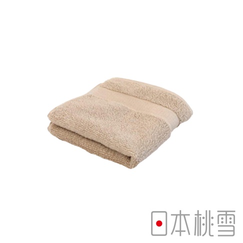 今治匹馬棉方巾，米色，材質柔軟，觸感細緻。