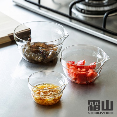 耐熱玻璃調理碗3件組-附導流口