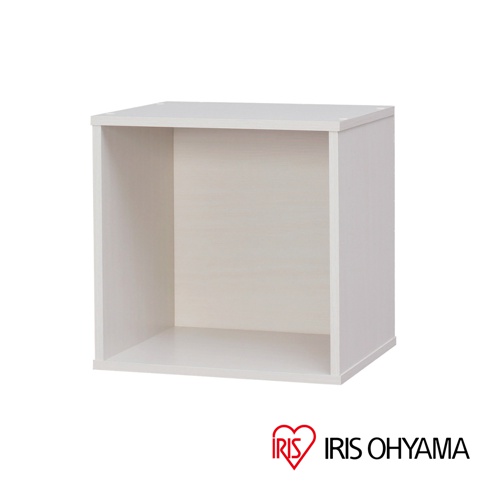 立方體組合收納櫃 CQB-35，淺木紋色，由人造板材製成，開放式設計，可獨立或堆疊使用。