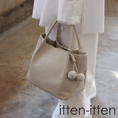 Neru 義大利皮革點結吊飾中型托特包 CITJ-036 (共2色)