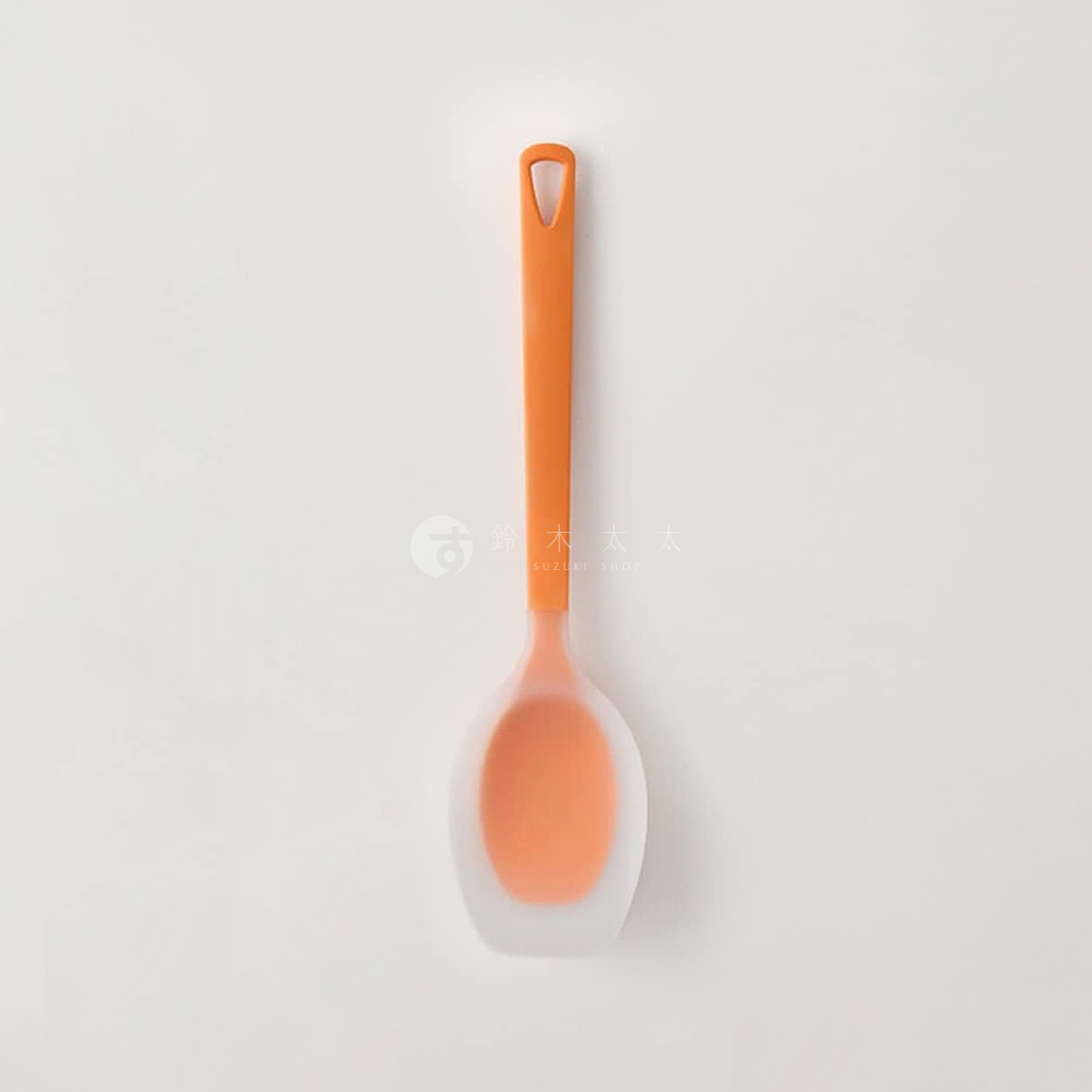 marna TRYANGRIP 三角耐熱矽膠料理匙-S，橙色手柄配半透明淺橘色匙面