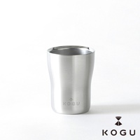 銀色不鏽鋼雙層隨行杯，杯身有KOGU品牌標誌。