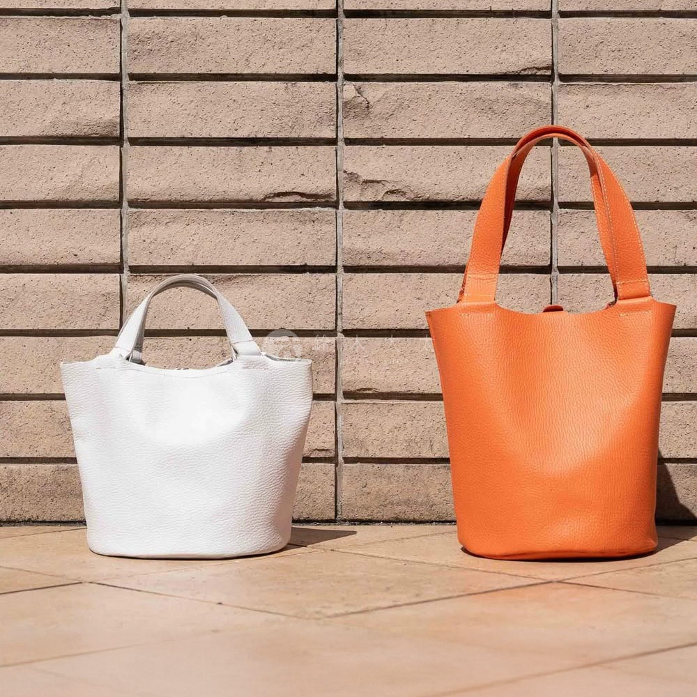 M_京都職人手作單肩手提水桶托特包-7