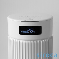 白色圓柱形循環扇頂部，顯示「睡眠風」模式與 26°C 溫度，頂部有圓形觸控按鈕。