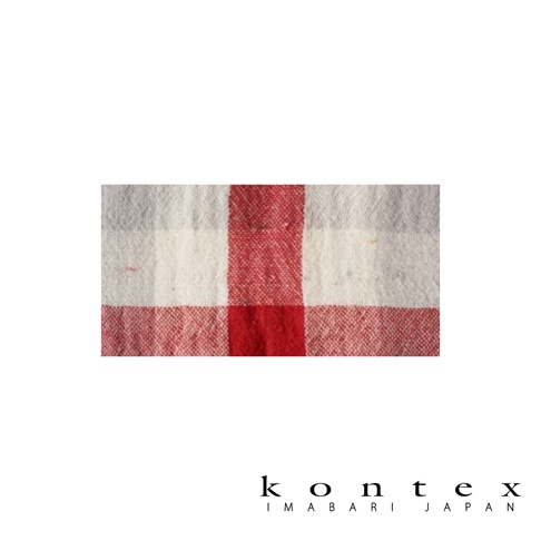 KONTEX 今治格紋雙織快乾毛巾，採用紅、白、灰混色格紋圖案，材質觸感細緻，日本製造。