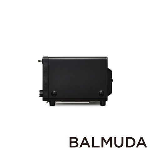 The Toaster Pro 蒸氣烤麵包機 專業版 K11C-SE 黑色款，側面視角，黑色金屬外殼，設有圓形旋鈕及散熱孔。