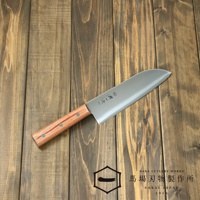 [堺一次] 不鏽鋼三德刀-(茶色18cm)