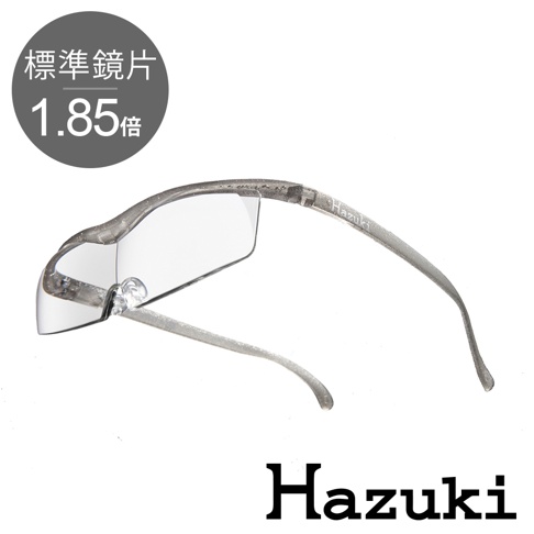 葉月抗藍光放大鏡，銀灰色鏡框，配備標準鏡片，放大倍率為1.85倍。