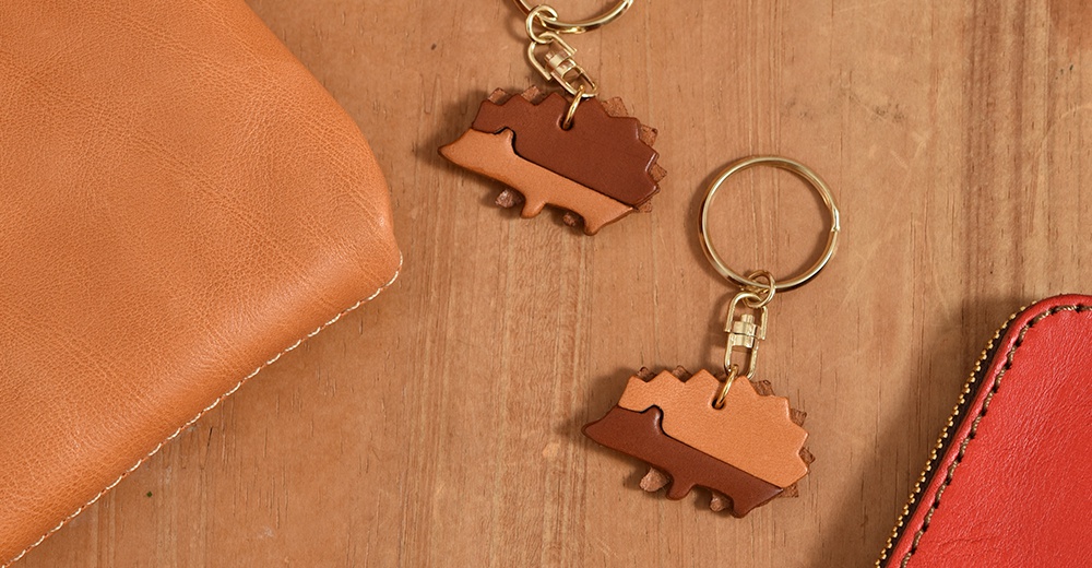 herz_職人手作皮革刺蝟造型鑰匙圈 KE-212_S36959814_02