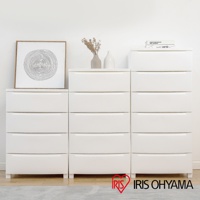 白色六層抽屜式組合收納櫃，由塑膠製成，設計簡約，適合居家收納。