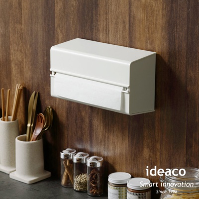 ideaco 加深型ABS壁掛/桌上兩用擦手紙架 (白)