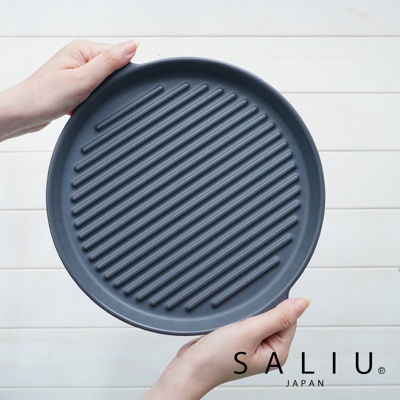 SALIU The chef 多功能耐熱陶製萬用波浪圓烤盤 L