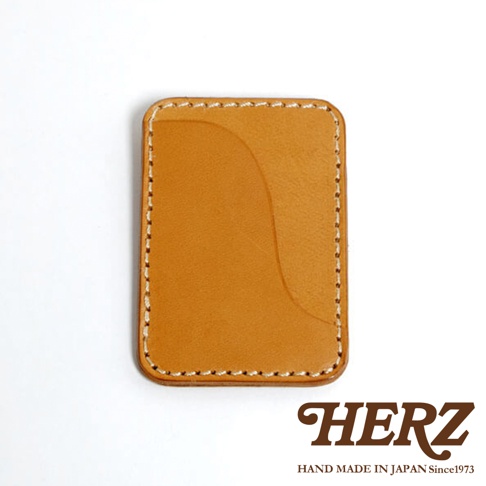 HERZ皮革名片夾，手縫細節，自然色澤