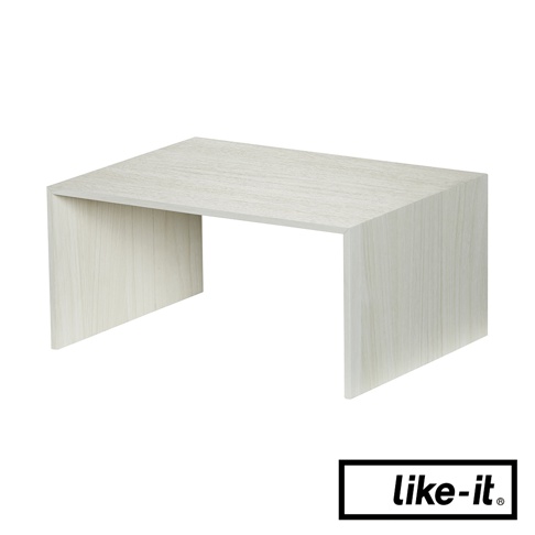 簡約雙層木紋整理架，淺色木紋，U型設計，可堆疊收納。