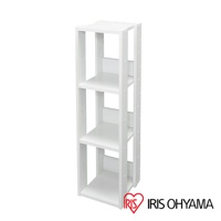 簡約風格的白色三層收納架，材質為塑膠，寬度約20公分，適合居家空間收納。