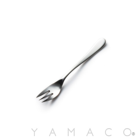 若水系列霧面不鏽鋼點心叉，YAMACO品牌標誌