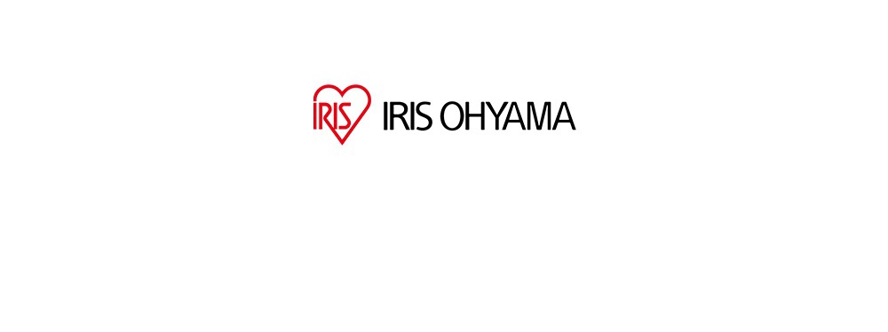 IRIS OHYAMA 品牌標誌，包含紅色愛心圖案與黑色文字。