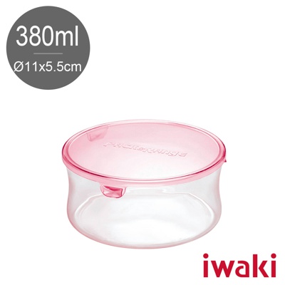 iwaki 耐熱玻璃圓形微波保鮮盒 380ml