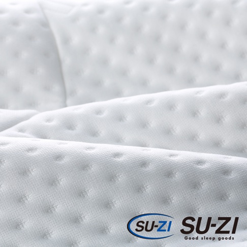 AS 快眠止鼾枕+枕套，白色，布料表面有規則的點狀紋理，柔軟蓬鬆。