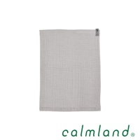 淺灰色無撚紗質夾心長方巾，織紋清晰，質感細緻。