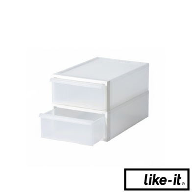 可堆疊抽屜式收納箱 S 2入 (共2色)