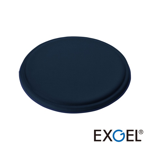 MARU PUNI 圓座墊，深藍色，圓形，布料材質，邊緣有縫線。