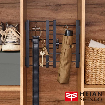 [層架款]黑桿全功能伸縮縫隙置物架 寬款 SMR-23B ( max 28cm / 2kg )