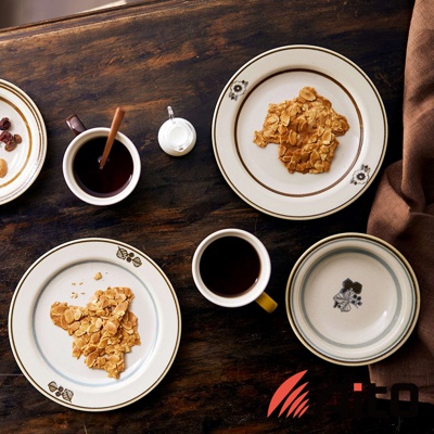 Anyware 美濃燒葉紋復古溫潤主食盤 (共2色)