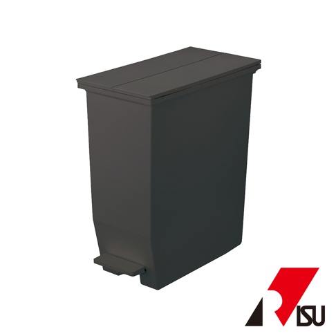 SOLOW 35L 踩踏對開分類垃圾桶，深灰色，塑膠材質，帶有分離式頂蓋和腳踏板，適合居家分類。