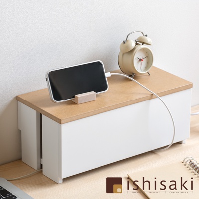 木藝附蓋電線收納盒