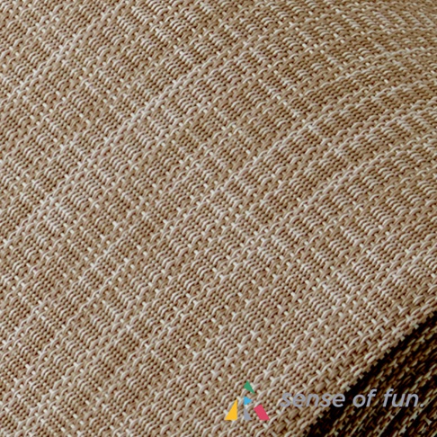 淺棕色紋理可擦拭廚房地墊，織物材質，表面有細緻的編織紋路。