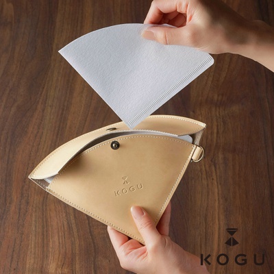 KOGU 珈琲考具 日製便攜型皮革咖啡濾紙收納袋